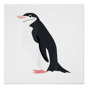 Süßer Chinstrap-Pinguin Lustiges Antarktistier Lie Poster