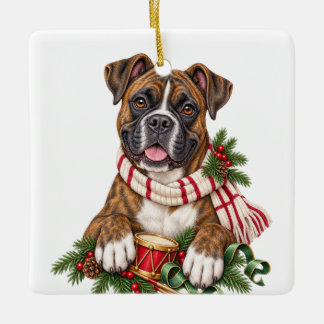 SÜßer CHRISTMAS-Boxerhund Keramikornament