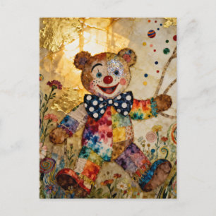 Süßer Clown Bär Postkarte