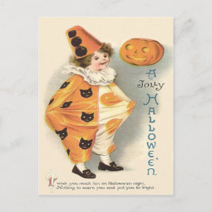 Süßer Clown Jack O Lantern Kürbis Postkarte