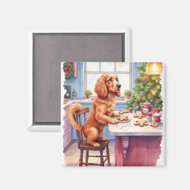 Süßer Cocker Spaniel Lebkuchenbacken Weihnachten Magnet (Vorderseite/Rückseite)