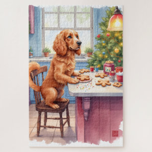 Süßer Cocker Spaniel Lebkuchenbacken Weihnachten Puzzle