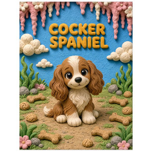 Süßer Cocker Spaniel Welpe, Baby Hund Postkarte