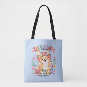 Süßer Corgi Blumenkranz Sei glücklich, sei du selb