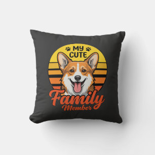 Süßer Corgi-Familienmitglied Hunde Liebhaber Kissen
