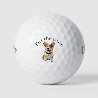 Süßer Corgi 'Fur the Win!' Hunde-Liebhaber Golfball