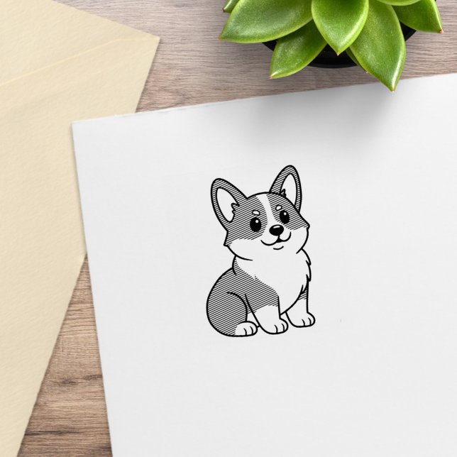 Süßer Corgi Hund 1x1 Gummistempel (Von Creator hochgeladen)