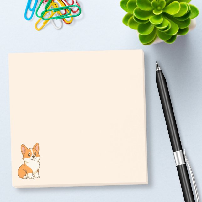 Süßer Corgi Hund Beige Post-it Klebezettel (Von Creator hochgeladen)