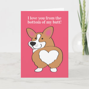 Süßer Corgi-Hund Herz-Po Valentinstag Feiertagskarte