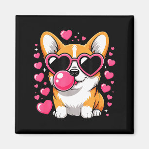 Süßer Corgi-Hund Herz Sungles Valentinstag Welpe Magnet