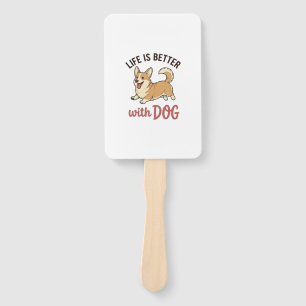 Süßer Corgi-Hund Leben ist besser mit Hundedesign_ Fächer