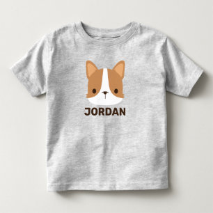 Süßer Corgi-Hund mit personalisiertem Namen Kleinkind T-shirt