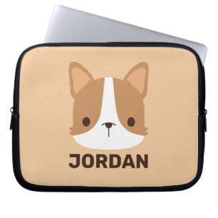 Süßer Corgi-Hund mit personalisiertem Namen Laptopschutzhülle