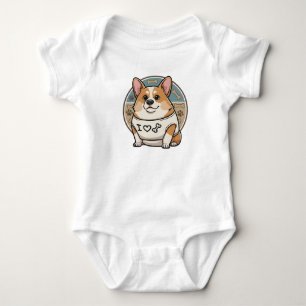 Süßer Corgi „Ich liebe Knochen“ Baby-Strampler Baby Strampler