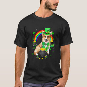 Süßer Corgi Kobold Kleeblatt St. Patrick's Day T-Shirt