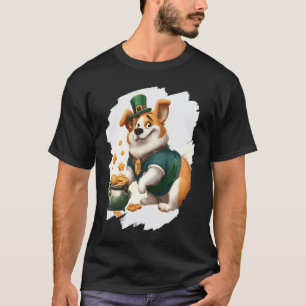 Süßer Corgi Leprechaun Hund St. Patricks Tag 6 T-Shirt