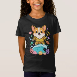 Süßer Corgi Meereskönig Cartoon | Kawaii Ozean Hun T-Shirt