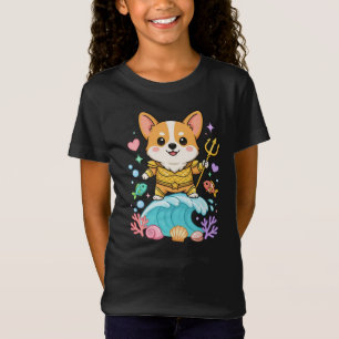 Süßer Corgi Meereskönig Cartoon   Kawaii Ozean Hun T-Shirt