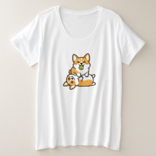Süßer Corgi mit Birne auf müdem Corgi Lustige Hund Große Größe T-Shirt