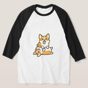 Süßer Corgi mit Birne auf müdem Corgi Lustige Hund T-Shirt