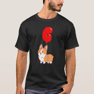 Süßer Corgi Pembroke 6. Geburtstag Kinder Ballon T-Shirt
