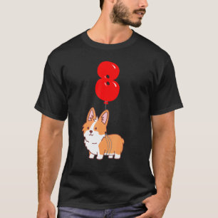 Süßer Corgi Pembroke 8. Geburtstag Kinder Ballon P T-Shirt