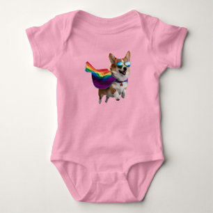 Süßer Corgi Superheld Baby Strampler