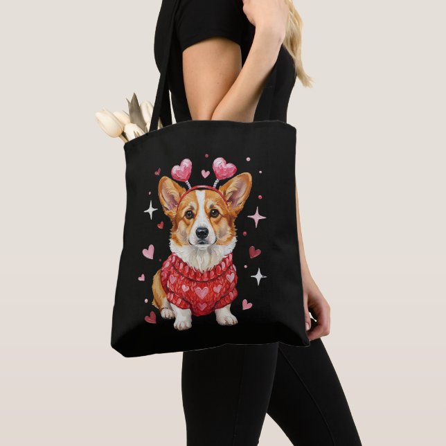 Süßer Corgi Valentinsherz Valentinstag (Von Nahem)