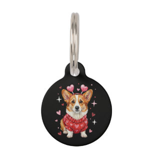 Süßer Corgi Valentinsherz Valentinstag Haustiermarke