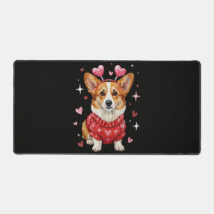 Süßer Corgi Valentinsherz Valentinstag Schreibtischunterlage