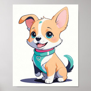 Süßer Corgi-Welpe - Hübsche Kinderzimmer-Wandkunst Poster