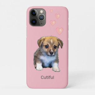 Süßer Corgi-Welpe Hund & Herzen auf Rosa Case-Mate iPhone Hülle