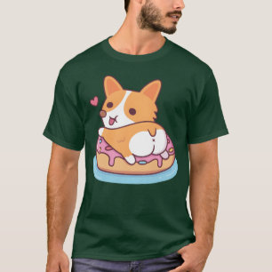 Süßer Corgi zeigt seinen Hintern auf einem Donut-P T-Shirt