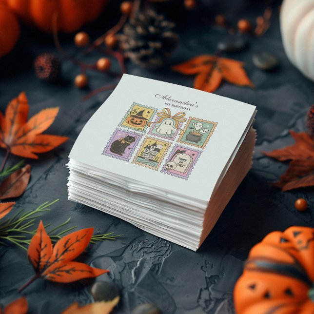 Süßer Cottagecore-Halloween-Erstgeburtstag Serviette (Von Creator hochgeladen)