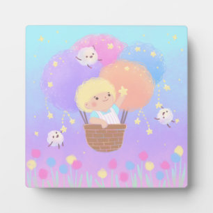 Süßer Cotton Candy Ride mit flauschigen Monstern Fotoplatte