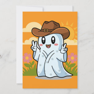 Süßer Cowboy-Geist für Halloween-Spaß-Dekoration Feiertagskarte