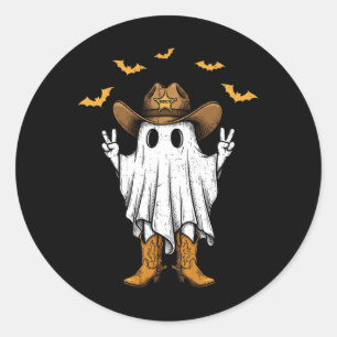 Süßer Cowboy-Geist-Sheriff-Frieden Lustiger Hallow Runder Aufkleber