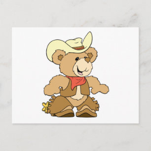 Süßer Cowboy-Rancher-Bär Postkarte