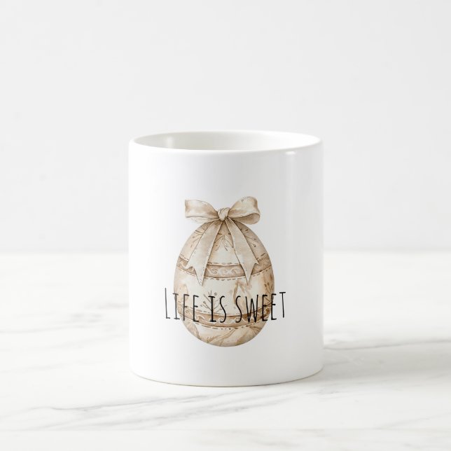 Süßer Creme-Oster-Ei-Bogen Kaffeetasse (Mittel)