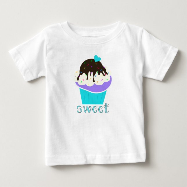 Süßer Cupcake Baby T-shirt (Vorderseite)
