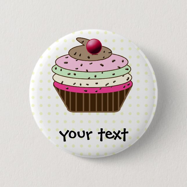 Süßer Cupcake Button (Vorderseite)