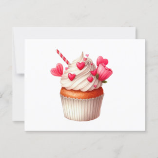 Süßer Cupcake mit Herz Postkarte