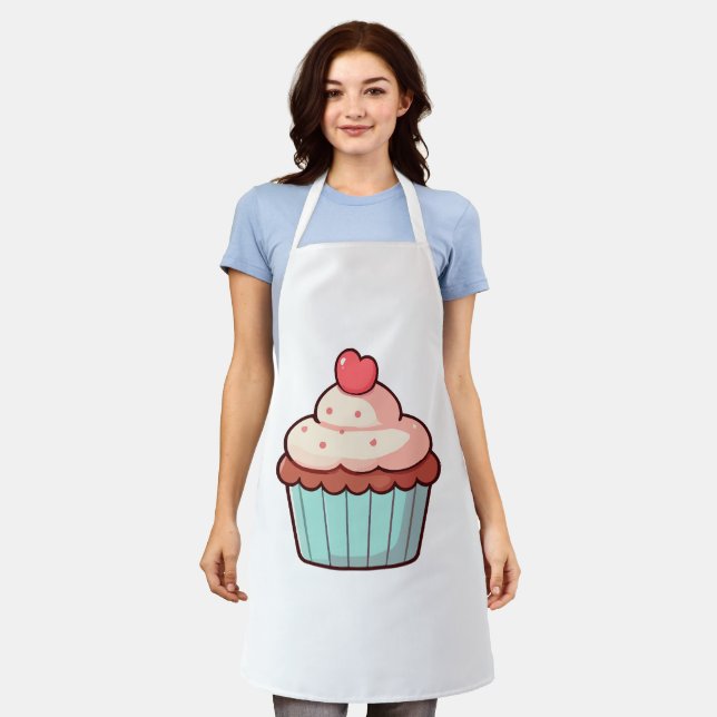 Süßer Cupcake mit Herz-Topping Schürze (Getragen)