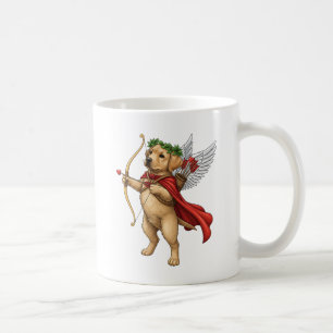 Süßer Cupid Golden Retriever Welpe Valentinstag Kaffeetasse