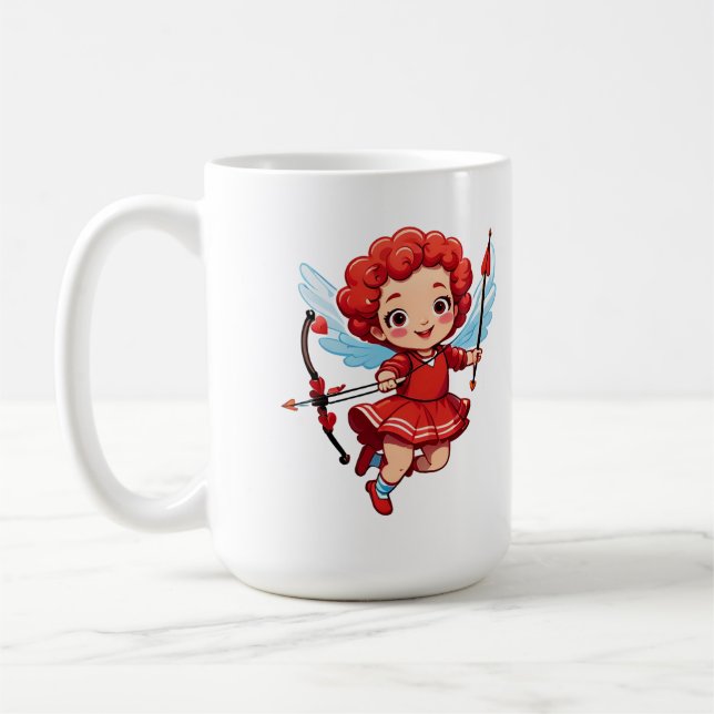 Süßer Cupid mit Bogen und Pfeil Kaffeetasse (Links)