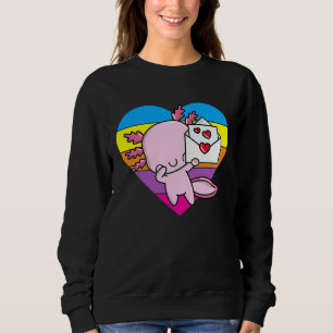 Süßer Dabbing Axolotl Herz Valentinstag 2023 Kind Sweatshirt