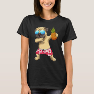 Süßer Dabbing-Mops-Hund Ananas Tropisches Obst Som T-Shirt