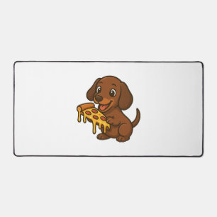 Süßer Dachshund Cartoon Pizza Pizza Liebhaber Hund Schreibtischunterlage