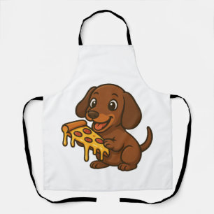 Süßer Dachshund Cartoon Pizza Pizza Liebhaber Hund Schürze
