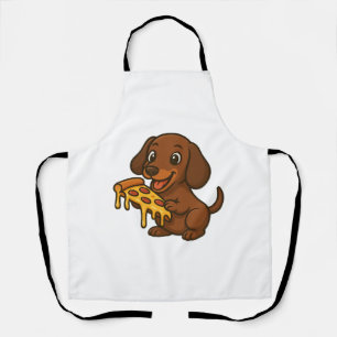Süßer Dachshund Cartoon Pizza Pizza Liebhaber Hund Schürze